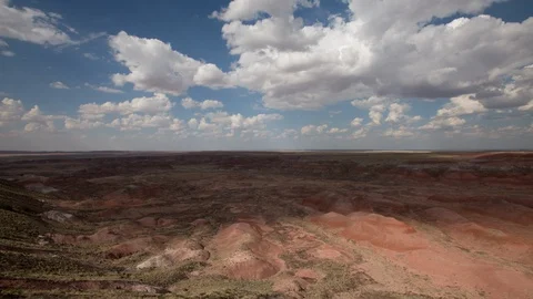 Time lapse high angle view of clouds casting shadows on the Painted Desert 스톡 동영상 93311037