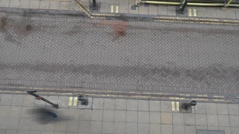 Time lapse. High angle view of people walking on a street. Stock Footage 107950502