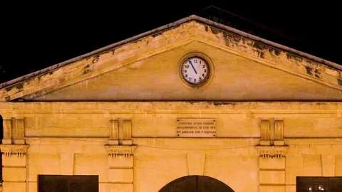 A time lapse of high angle view in front of the station in shania night time Stock Footage 120799684