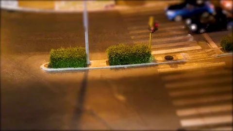 A time lapse of high angle view in front of the station in shania night time Stock Footage 120800145