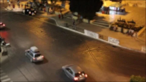 A time lapse of high angle view in front of the station in shania night time Stock Footage 120800388