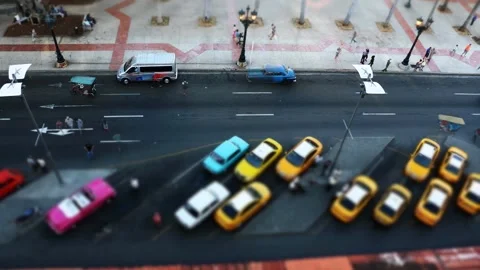 Time-lapse from high angle view of Central Park of Havana, Cuba Stock Footage 259204378