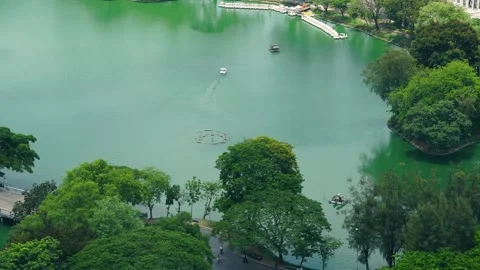 Time lapse high angle view beautiful scenery of Lumpini park Stock Footage 284238255