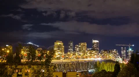 Time Lapse high impact busy traffic of Granville Bridge in Vancouver Video stock 12556748