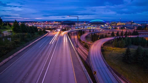Time Lapse of High Impact Busy Traffic in Seattle Stock-Footage 24976047