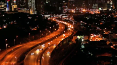 Time lapse of high speed traffic with miniature effect. Stock Footage 32972959