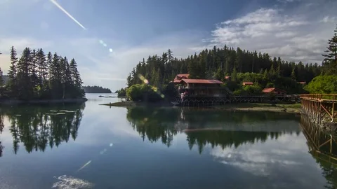 A time lapse from high tide to low tide 4K Stock Footage 75646147