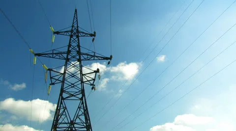 Time lapse of high-voltage line. Stock Footage 27083003