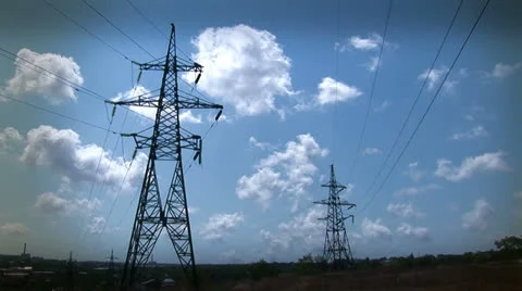 Time lapse of high-voltage line. Stock Footage 27204777