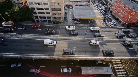 Time lapse High Way at Dusk II Stock Footage 93807879