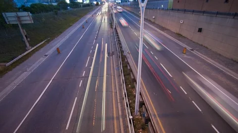 Time lapse high way Toronto Gardiner Expy Stock Footage 56021216