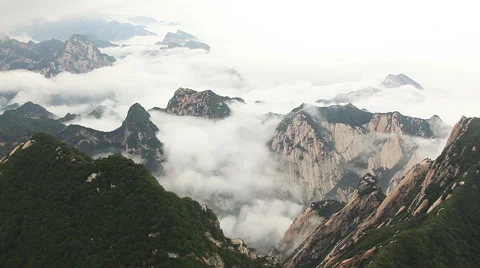 Time Lapse Highest Point Huashan Mountains Stock Footage 58118187