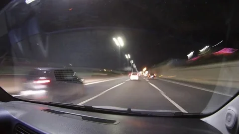 Time Lapse highway car view (Roma GRA highway) Stock Footage 83517870