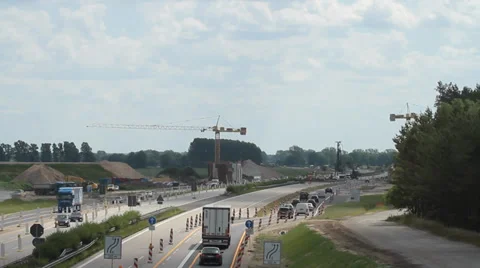 Time lapse of a Highway Construction Stock Footage 39859981