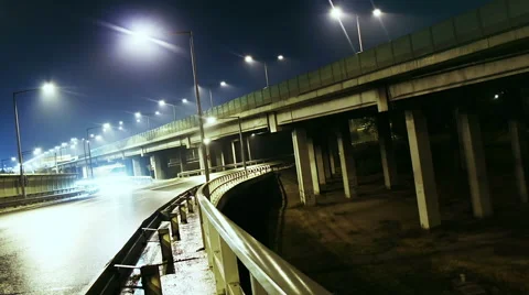 TIME LAPSE Highway junction at night Vídeo Stock 45532573