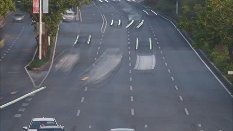 Time Lapse Highway: Non-Stop Traffic Flow in China, Symbolizing Speed and Future Stock Footage 322020188