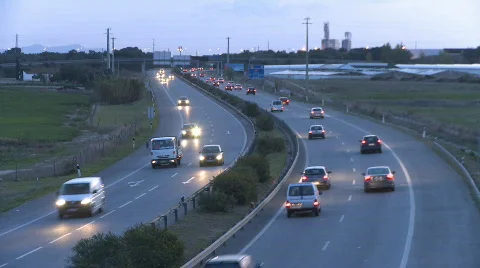 Time lapse of highway at sunset Stock Footage 281624