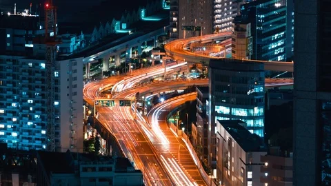 Time-lapse of of a highway Tokyo 動画素材 102906886