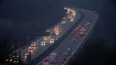 Time lapse Highway with traffic in germany, europe Stock Footage 70634499