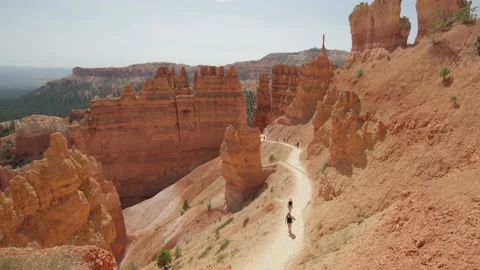 Time-lapse of hikers on the Navajo Loop Trail in Bryce Canyon National Park Stock Footage 134655265