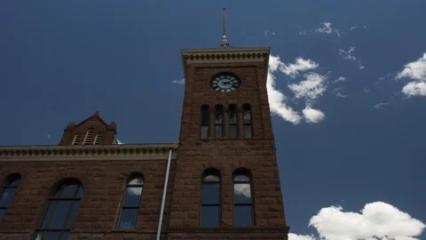 Time lapse of an historic clock tower and clouds Stock Footage 90315811