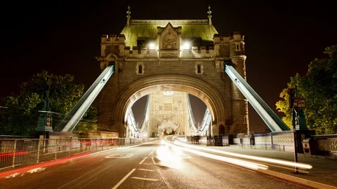 Time Lapse of the historic Tower Bridge in London England Stock-Footage 112002381