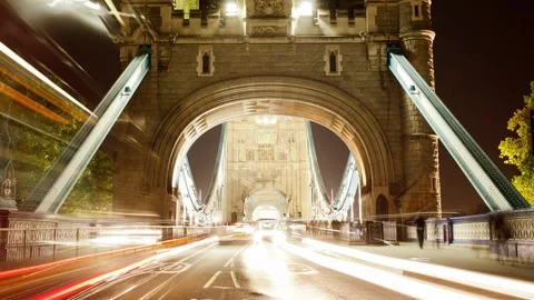 Time Lapse of the historic Tower Bridge in London England Stock Footage 337435501