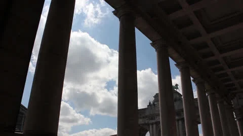 Time lapse of historical monument and clouds in Europe Stock Footage 26207257