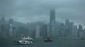 Time Lapse Hong Kong Skyline with Skyscrapers and Boats Monsoon Season Rainy Day HD Footage