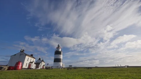 Time Lapse of Hook Lighthouse in Ireland Stock Footage 95394003
