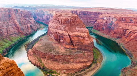 Time-lapse for Horseshoe Bend meander of Colorado River Stock Footage 63602829
