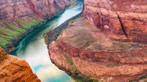 Time-lapse for Horseshoe Bend meander of Colorado River 스톡 동영상 63621204