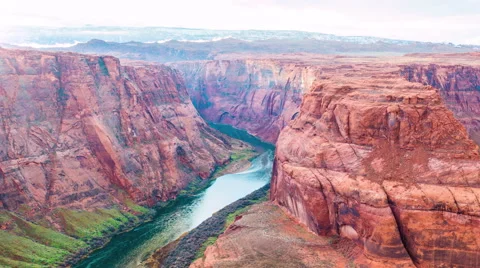 Time-lapse for Horseshoe Bend meander of Colorado River Vídeos de archivo 63655666