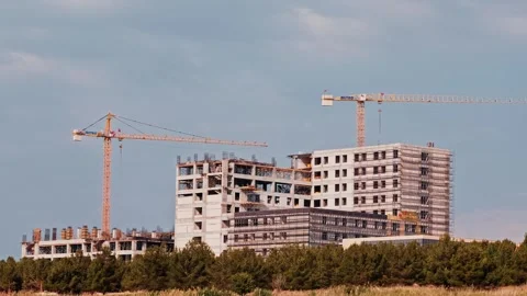 Time-Lapse of Hospital Construction Site Stock Footage 308044308