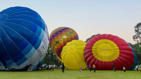 Time Lapse Hot Air Balloon Of Thailand International Balloon Festival 2013 Stock Footage 33293294