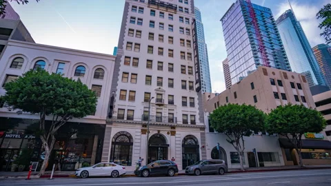 Time lapse of a hotel and surrounding buildings. Stock Footage 241611642