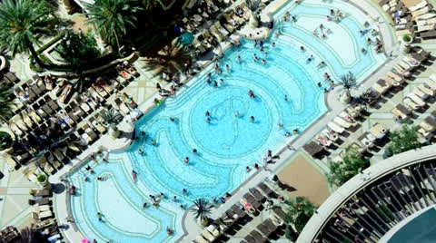 Time Lapse of Hotel Pool in Las Vegas Stock Footage 24884390