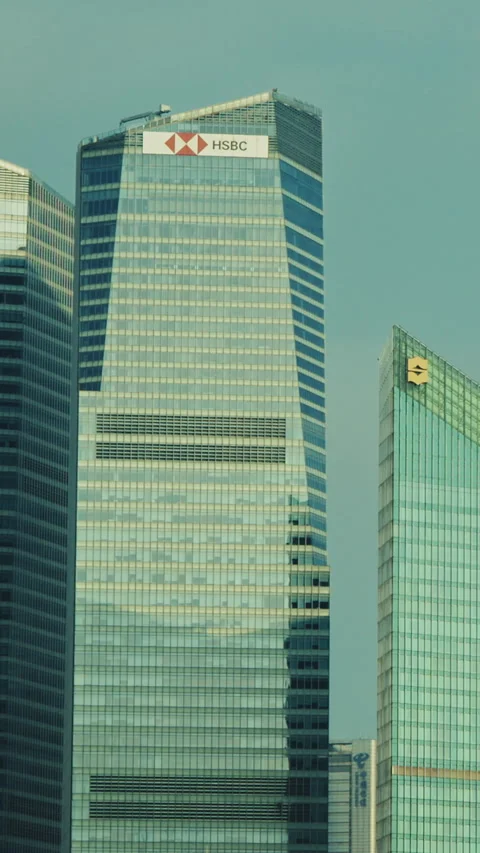 Time lapse of HSBC Tower and modern glass skyscrapers in Lujiazui Stock Footage 331968057