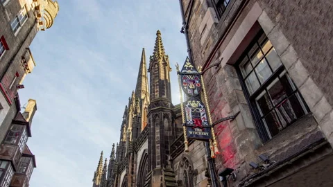 Time lapse of The Hub from the Royal Mile Stock Footage 144010640