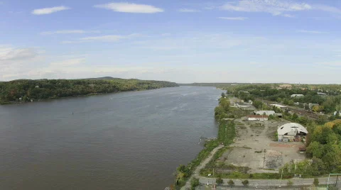 Time-lapse of the Hudson River fr Walkway Over The Hudson Bridge Poughkeepsie Video stock 875920