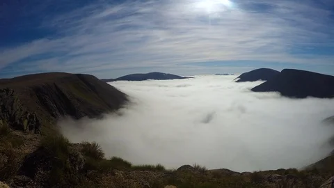 Time lapse of a huge cloud layer in the Cairngorms with the Munros Video stock 107759915