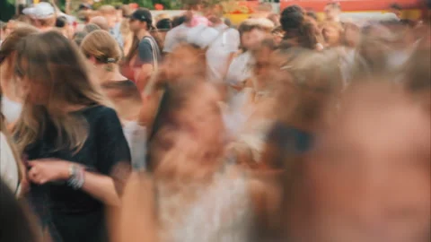 Time-lapse huge crowd of people crossing city street, busy pedestrians crosswalk Stock Footage 285349934