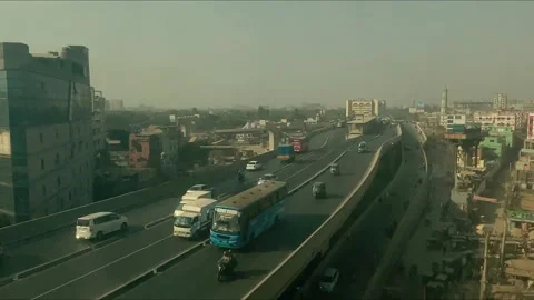 Time lapse Huge traffic jam in mega city Dhaka Bangladesh Stock Footage 302682422