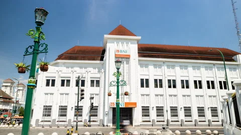 Time lapse Hyperlapse crowd of people on 0 km Yogyakarta Stock Footage 279195914