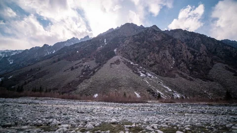 Time lapse, hyperlapse in the mountains of the national park of Kyrgyzstan Ala Stock Footage 237887281