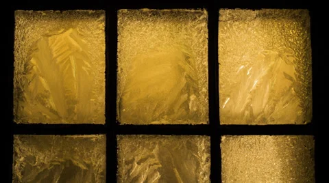 Time-lapse Ice Forming on Window Stock Footage