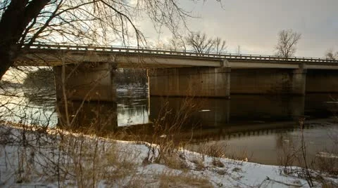 Time Lapse of ice in river Stock Footage 11631463