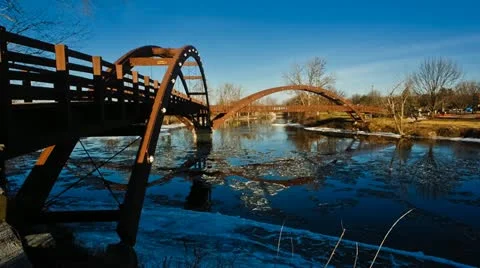 Time Lapse of ice in river Stock Footage 11631847