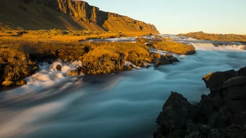 Time lapse Iceland River Rapids Sunset 動画素材 150627920