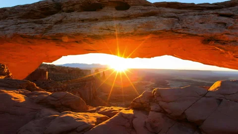 Time Lapse Idyllic View Of Rock Formations During Sunrise, People Photographing Stock Footage 160323512